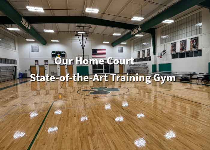 Training gym hardwood court